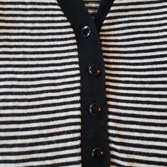 Alfred Sung Cardigan Black and White Extra Small - Picture 3 of 5